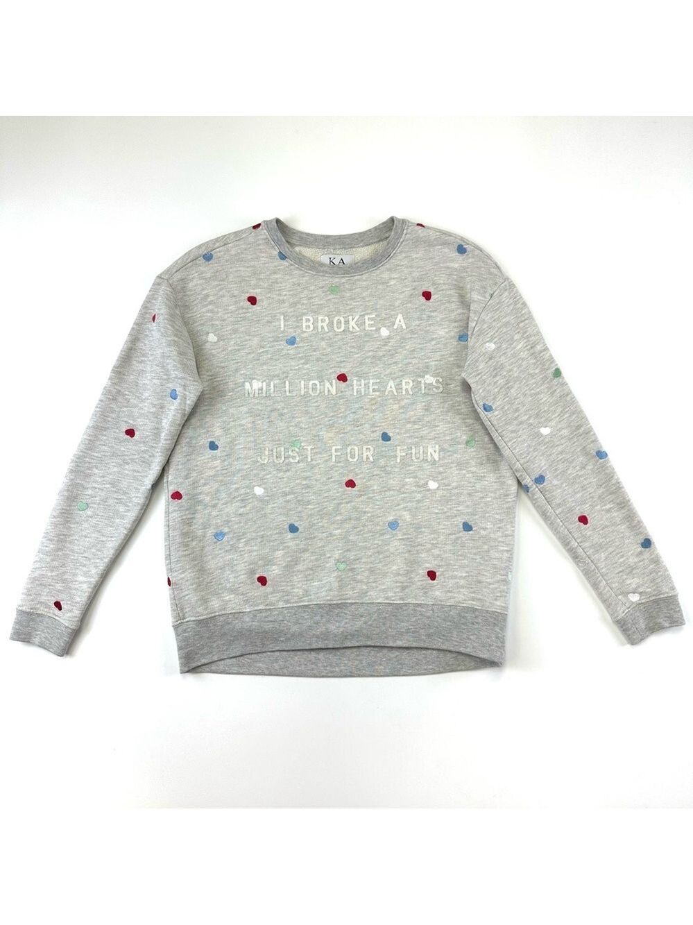 Zoe Karssen heart sweatshirt Womens XS French Terry embroidered Graphic Summer